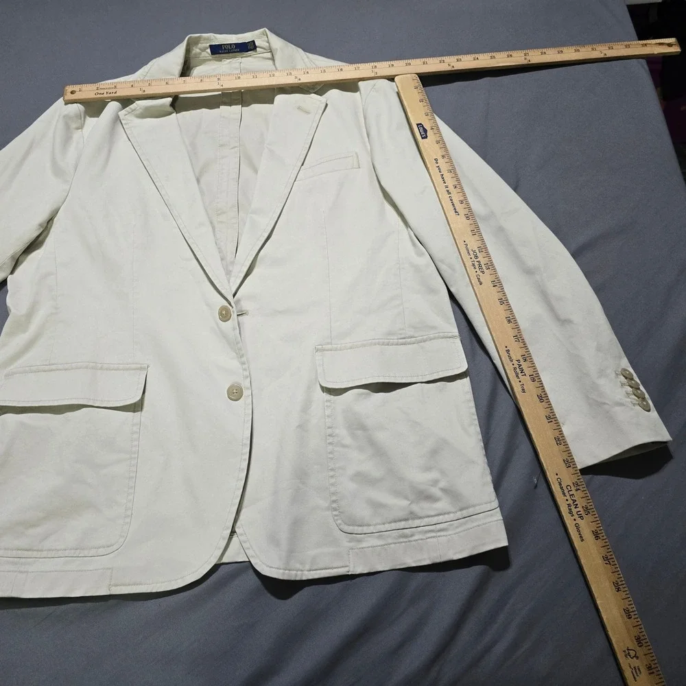 Polo Ralph Lauren Blazer Mens XXL Tan Cotton Blend Stretch Chino Sport Coat